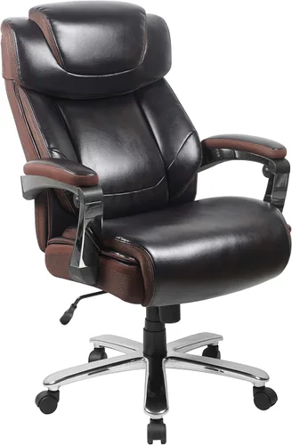 Miniatura 16 de Flash Furniture Hercules Series Silla de oficina giratoria LeatherSoft con respaldo alto, silla ejecutiva ergonómica con reposacabezas y altura Negro