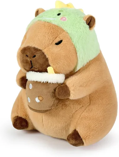 Miniatura 14 de Ditucu Bonita almohada de felpa Capybara naranja con mochila de tortuga, animales de peluche, juguetes de peluche Capibara, regalos para niños