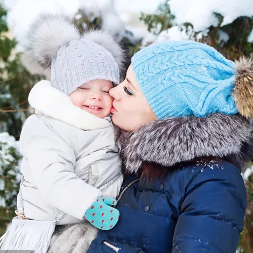 Miniatura 7 de ONESING 5 pares de guantes de invierno negros para bebés y niñas - Guantes cálidos para recién nacidos