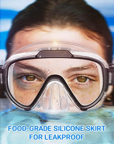 Miniatura 6 de Gafas de natación para adultos y niños, gafas de natación antivaho con cubierta para la nariz, sin fugas, máscara de buceo de esnórquel transparente