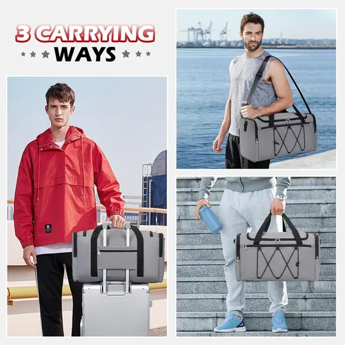 Miniatura 7 de Bolsa de lona para tenis para viajes, Gris
