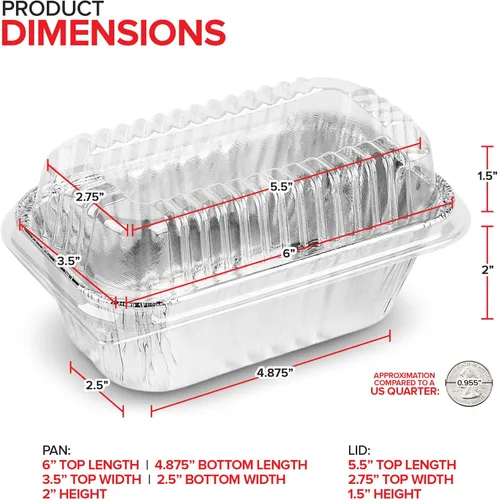 Miniatura 3 de Stock Your Home - Minimoldes desechables de aluminio con tapas, 450 g (paquete de 50 unidades) Nuevos y mejorados moldes de papel de aluminio