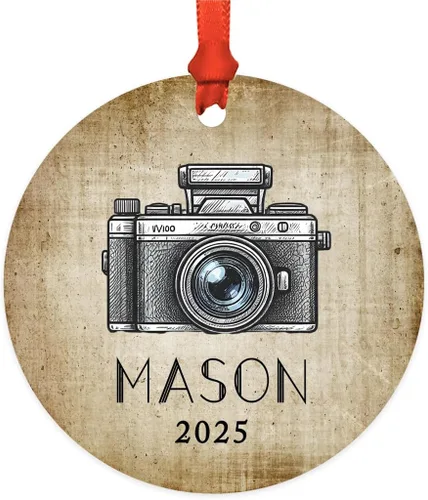 Miniatura 10 de Andaz Press Adorno de cámara de película personalizada de metal de 3.5 pulgadas 2026, el mejor fotógrafo de la historia, adornos de cámara