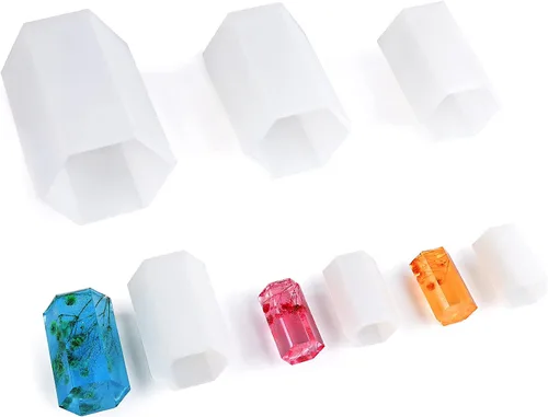 Miniatura 11 de Gartful Moldes de resina rectangulares, 6 moldes de silicona en cubo, moldes de resina epoxi para hacer velas, jabones, adornos de bricolaje