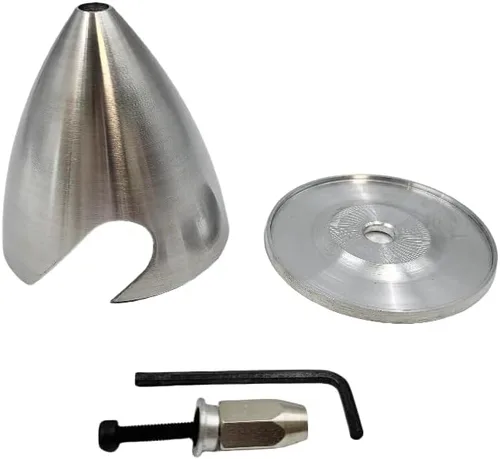 Miniatura 3 de Hélice de metal giratorio de diámetro 2.756 in-5.000 in CNC Plane Spinner para motor de gasolina DLE DLE20 DLE30 DLE55 DLE111 DLE222 RC Airplane