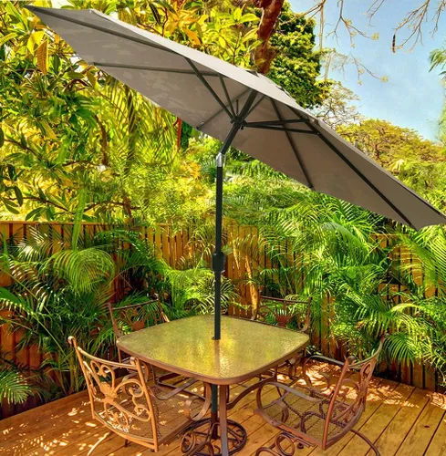 Miniatura 6 de ontheway 11FT Patio Umbrella Enhanced Replacement Canopy Market Table 8 Ribs Umbrella Canopy Caqui
