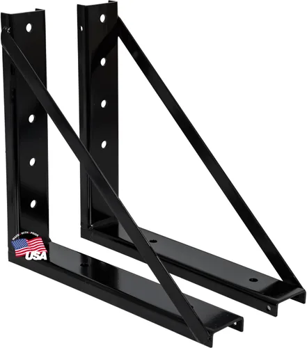 Miniatura 7 de Buyers Products 1701015 - Soportes de montaje de acero estructural negro soldado de servicio pesado para caja de herramientas debajo del camión