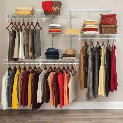 Miniatura 11 de ClosetMaid ShelfTrack - Sistema organizador de alambre para armario, ajustable de 5 a 8 pies, con estantes, barras de ropa, herrajes, acero