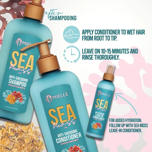 Miniatura 3 de Mielle Organics Sea Moss - Acondicionador hidratante para cabello seco, fortalece las hebras para reducir el desprendimiento, mejora el aspecto