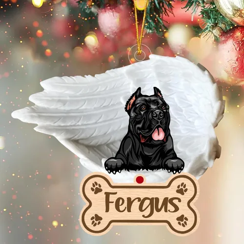 Miniatura 50 de Adorno de perro afgano de 1 ángel, adorno acrílico 2D personalizado conmemorativo para perros, regalo por pérdida de mascotas, regalo