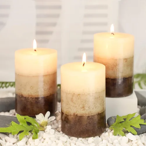 Pillar Candles - Vela perfumada de Immeiscent para aromaterapia, con aroma a cupcake de vainilla, de 50 horas de combustión limpia, velas moteadas