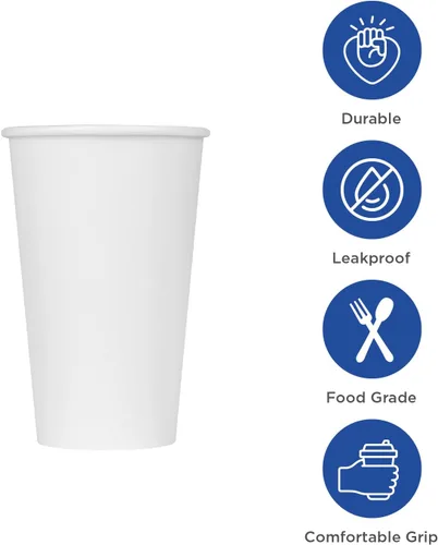 Miniatura 2 de Karat Taza de papel para café expreso de 4 oz, 1000 unidades, taza desechable para enjuague bucal, para bebidas calientes y frías, blanca (C-K504W)