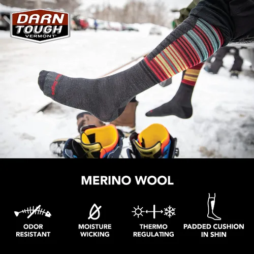 Miniatura 6 de Darn Tough Vermont Calcetines de esquí acolchados Function 5 OTC para hombre, color negro, talla XL