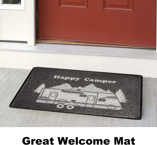 Miniatura 3 de Aucuda Happy Camper - Tapete para puertas interiores y exteriores, tapete de bienvenida para puerta delantera, caravana, 24 x 16 pulgadas, Vida Rv