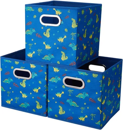 Miniatura 17 de Contenedores de almacenamiento de cubo plegable Cajas de almacenamiento de tela con inserciones de chevron Cajas de almacenamiento de tela plegables