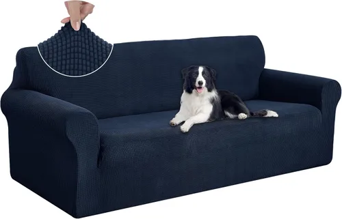 Miniatura 94 de U-NICE HOME Funda elástica para sofá, lavable, protector de muebles para sofá de 3 cojines, apta para mascotas (sofá, gris)
