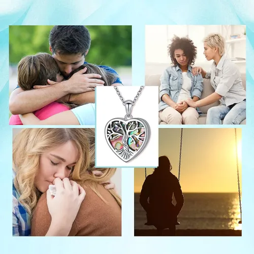 Miniatura 7 de Yearace - Collar de urna de fotos personalizado para cenizas, joyería de cremación para cenizas, collar conmemorativo de recuerdo de plata de ley