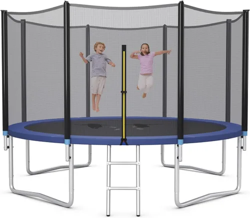 Giantex Trampolín de 8 pies, 10 pies, 12 pies, 14 pies, 15 pies, 16 pies, para niños y adultos, cama elástica con red aprobada por ASTM, tubos de