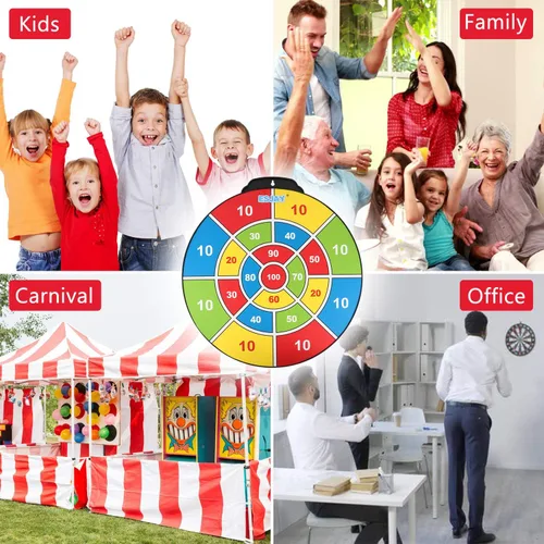 Miniatura 4 de Juego de dardos magnético de 18 pulgadas para niños, juego de dardos para interiores y exteriores, con 12 dardos, juguetes de dardos, regalos