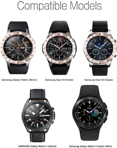 Miniatura 2 de FitTurn Anillo de bisel compatible con Samsung Galaxy Watch 4 Classic de 1.811 pulgadas/Galaxy Watch 1.811 pulgadas/Gear S3 Frontier & plateado