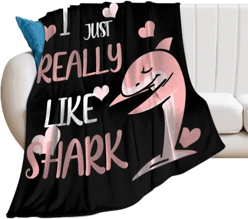 Miniatura 2 de Manta de tiburón para regalo, manta de franela de forro polar de 40 x 50 pulgadas, suave, acogedora y ligera, mantas para sofá, cama, sofá de viaje