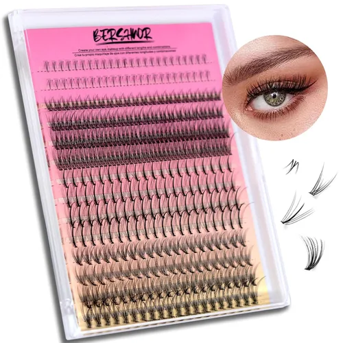 Miniatura 14 de Extensiones de racimos de pestañas individuales falsas de visón Manga para Cosplay, pestañas postizas DIY, extensiones individuales de 512 racimos