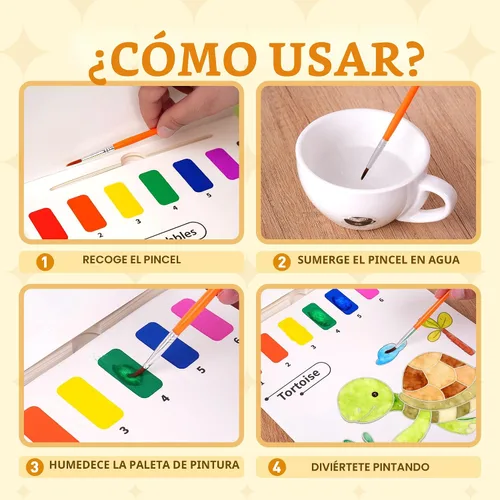 Miniatura 3 de YPLUS Libros de pintura con agua para niños pequeños, juguetes de manualidades, papel de pintura de acuarela, regalo para niños de 1 a 3, 2 a 4, 4 a