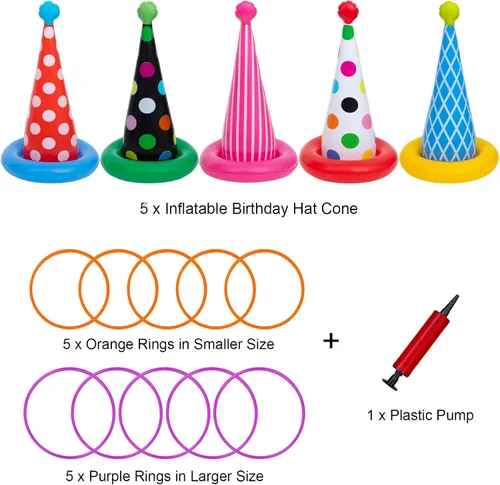 Miniatura 4 de Juego inflable de lanzamiento de anillos, juegos de fiesta de cumpleaños, juego de lanzamiento de anillos para niños y adultos, decoración de fiesta