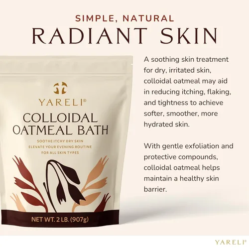 Miniatura 6 de YARELI Avena coloidal, 2 libras (32 onzas), polvo de baño para aliviar la picazón seca de la piel debido al eccema y la psoriasis, para adultos