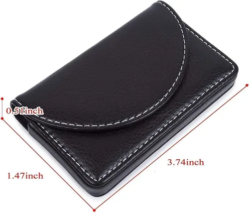 Miniatura 5 de Funda de piel para tarjetas con cierre magnético, Piel Negro
