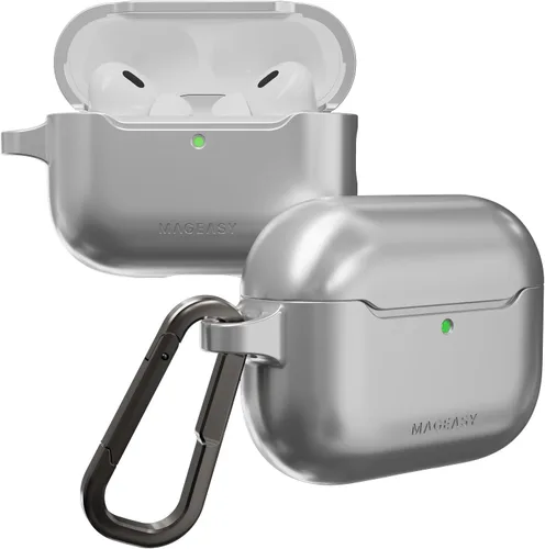Miniatura 18 de MAGEASY Funda diseñada para estuche de AirPods Pro 2 - Funda protectora a prueba de golpes para AirPods Pro y Pro 2, resistente a las manchas, suave