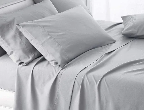Miniatura 41 de LaxLinen Sábanas Aqua Solid Full, 1 sábana bajera de bolsillo extra profundo para colchones de 18 a 24 pulgadas, calidad egipcia elástica, 600 hilos
