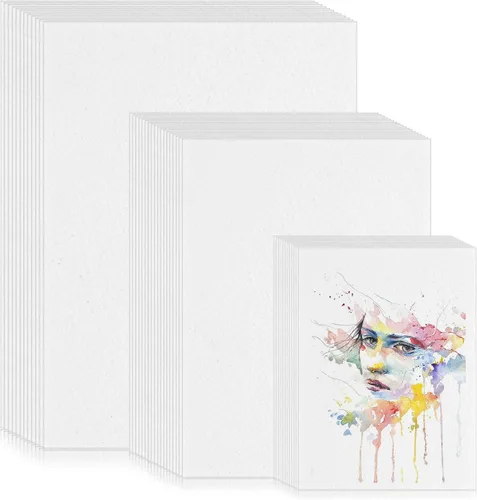 100 hojas de papel de acuarela de 3 tamaños, pintura a granel, papel blanco de prensa en frío, papel de color de agua para artistas, niños,