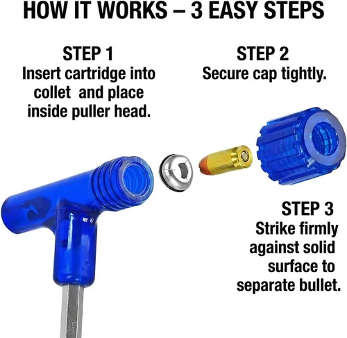 Miniatura 3 de AmeriGunClub - Estuche de impacto para extractor de balas, herramienta de desmontaje estilo inercia de fácil impacto para carga manual, se adapta a