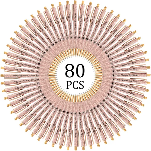 Miniatura 67 de Hasta 100 bolígrafos personalizados con nombre a granel, bolígrafo con purpurina de impresión personalizada, grabado gratis, texto con logotipo