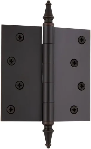 Miniatura 90 de Grandeur Hardware 824304 Bisagra residencial con punta de bellota de 3.5 pulgadas con esquinas de radio de 5/8 pulgadas en peltre antiguo