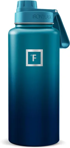 Miniatura 103 de IRON °FLASK Frasco de hidratación para acampar y senderismo con pajilla, botella de agua deportiva de acero inoxidable con aislamiento de boca