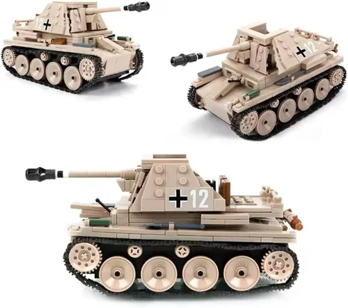 Miniatura 3 de General Jim's WW2 German Marder III - Juego de construcción de destructor de tanques - Kit de modelo de ladrillo militar de 608 piezas - Compatible