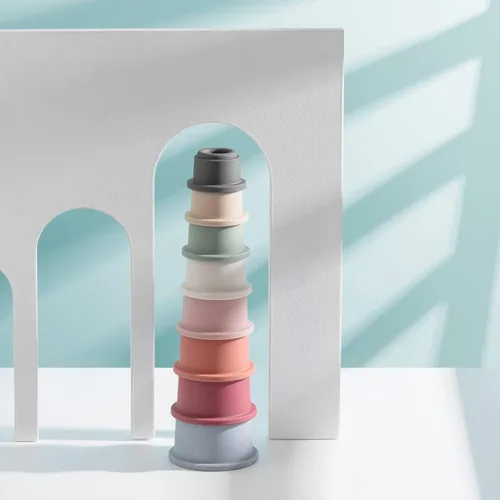 Miniatura 7 de ZYFLSQ Vasos apilables para bebé, tazas de anidación, 8 piezas con patrón para niños y bebés de 6 meses en adelante, juguetes de baño Montessori