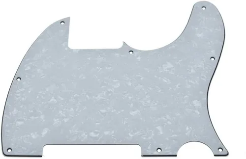 Miniatura 8 de KAISH Golpeador de 8 agujeros, liso, para guitarra Telecaster Esquire, perla de abulón