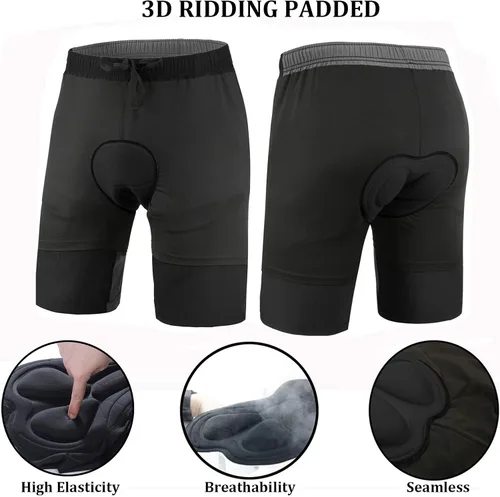 Miniatura 3 de Pantalones cortos de ciclismo de montaña para hombre acolchados 3D holgados ligeros para ciclismo equitación entrenamiento