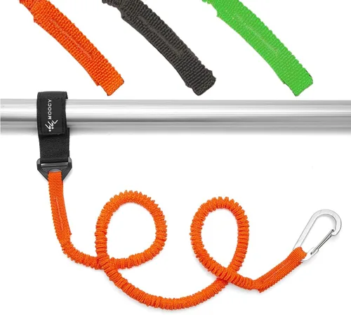 Correa de remo para kayak, correa de caña de kayak, cordón elástico en espiral, accesorios de pesca para kayak y remos Naranja -1 paquete