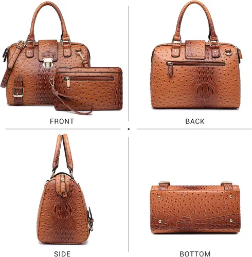 Miniatura 3 de Dasein - Bolso de mano para mujer, diseño de barril, cuero vegano, bolso de hombro, con asa superior, a la moda, bolso de trabajo