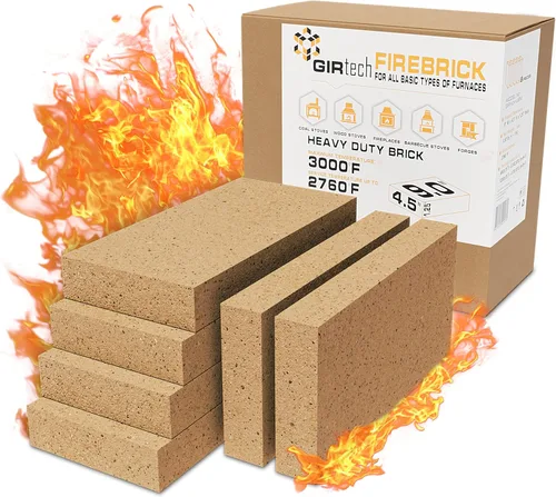 Miniatura 11 de USM-2 - Juego de 2 ladrillos refractarios resistentes, Chamotte 3000F Estufa estadounidense de 9 x 4-1/2 x 1-1/4 pulgadas, ladrillos refractarios