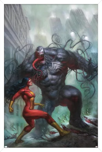 Miniatura 14 de Trends International Marvel Comics-Spider-Woman-Venom #161 - Póster de pared, 14.725 x 22.375 pulgadas, versión enmarcada de madera de granero