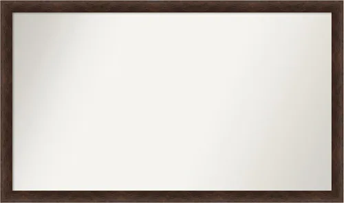 Miniatura 208 de Amanti Art Espejo de pared personalizado no biselado (24 x 27 pulgadas), marco estrecho de nogal chipre - varios tamaños personalizados - Espejo