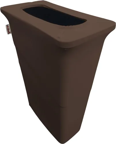 Miniatura 71 de LA Linen Cubierta para cubo de basura ajustable de elastano elástico de 32 galones, cubierta redonda para contenedor de residuos, decoración de Gris