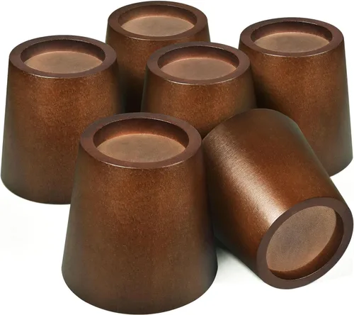 Juego de 6 elevadores de madera redondos de 3 pulgadas para muebles, elevadores de madera resistentes para marco de cama, mesa, sofá, escritorio,