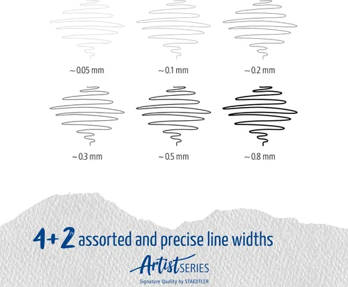 Miniatura 7 de STAEDTLER Pigment Liner Set de bocetos de regalo de 6 rotuladores al precio regular de 4 (2 gratis), 308 SB6P