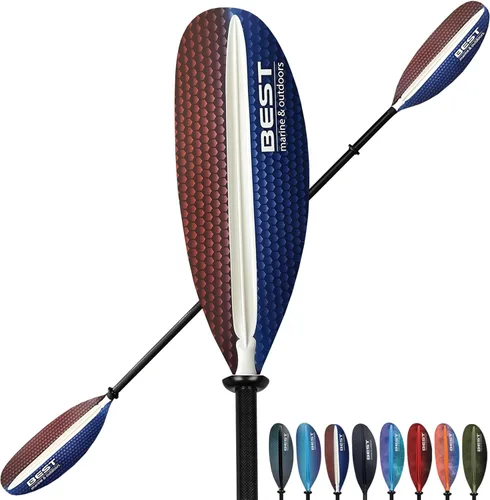 Miniatura 9 de Best Marine and Outdoors Carbon Fiber Kayak Paddle for Adults – Lightweight 2-Piece Paddle with Fiberglass Reinforced Blades, Adjustable Feather